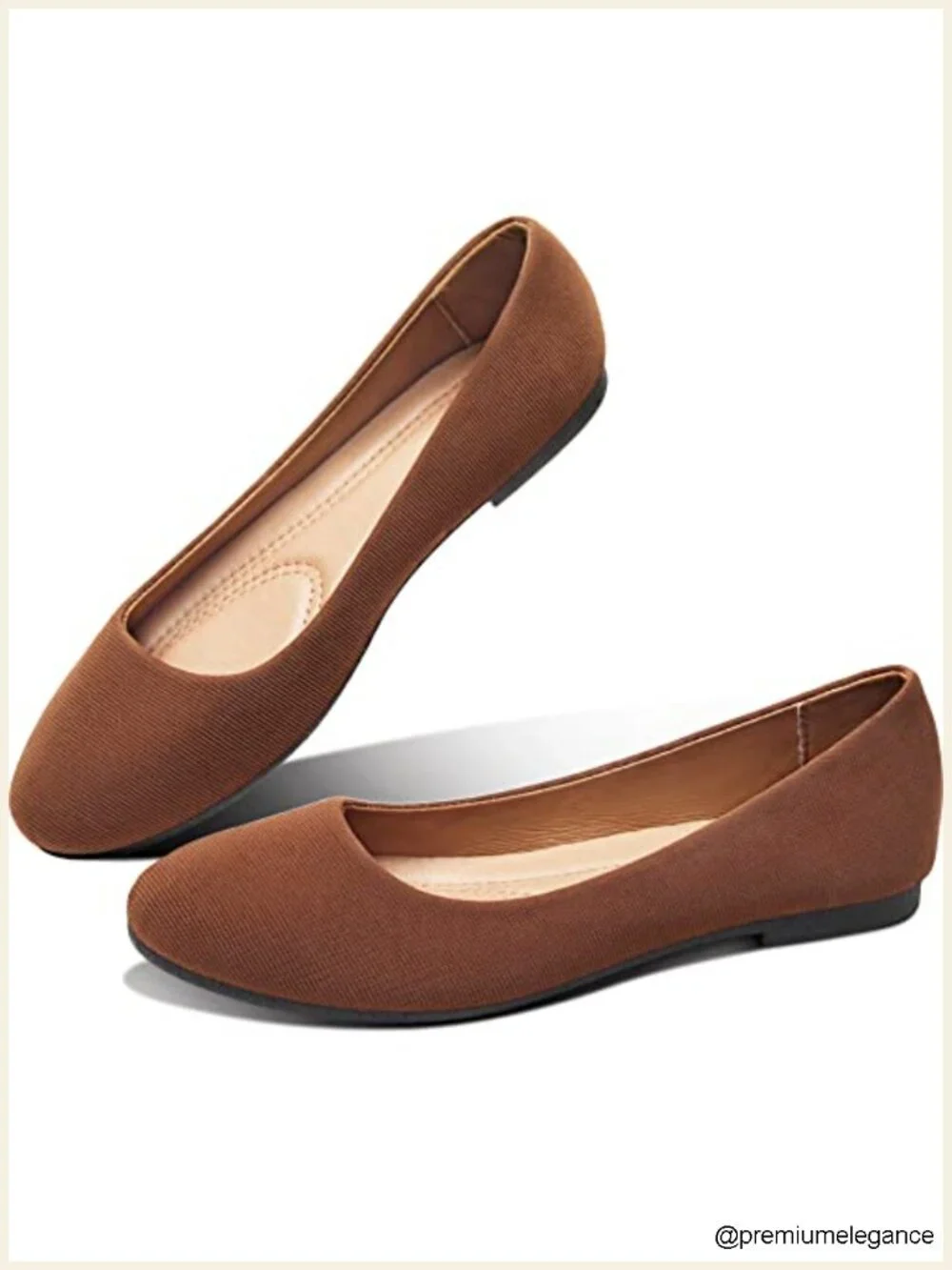 Canvas Memory Foam Ballet Flats Pull-On Round Toe Casual Dress Shoes